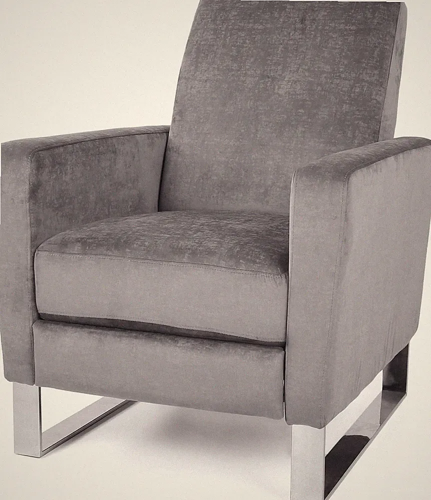 Arvin Grey High Leg Push Back Recliner - Stylish Comfort for Your Home