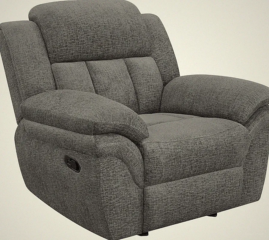Bahrain Charcoal Glider Recliner Chair with Cool Gel Memory Foam & Padded Arms