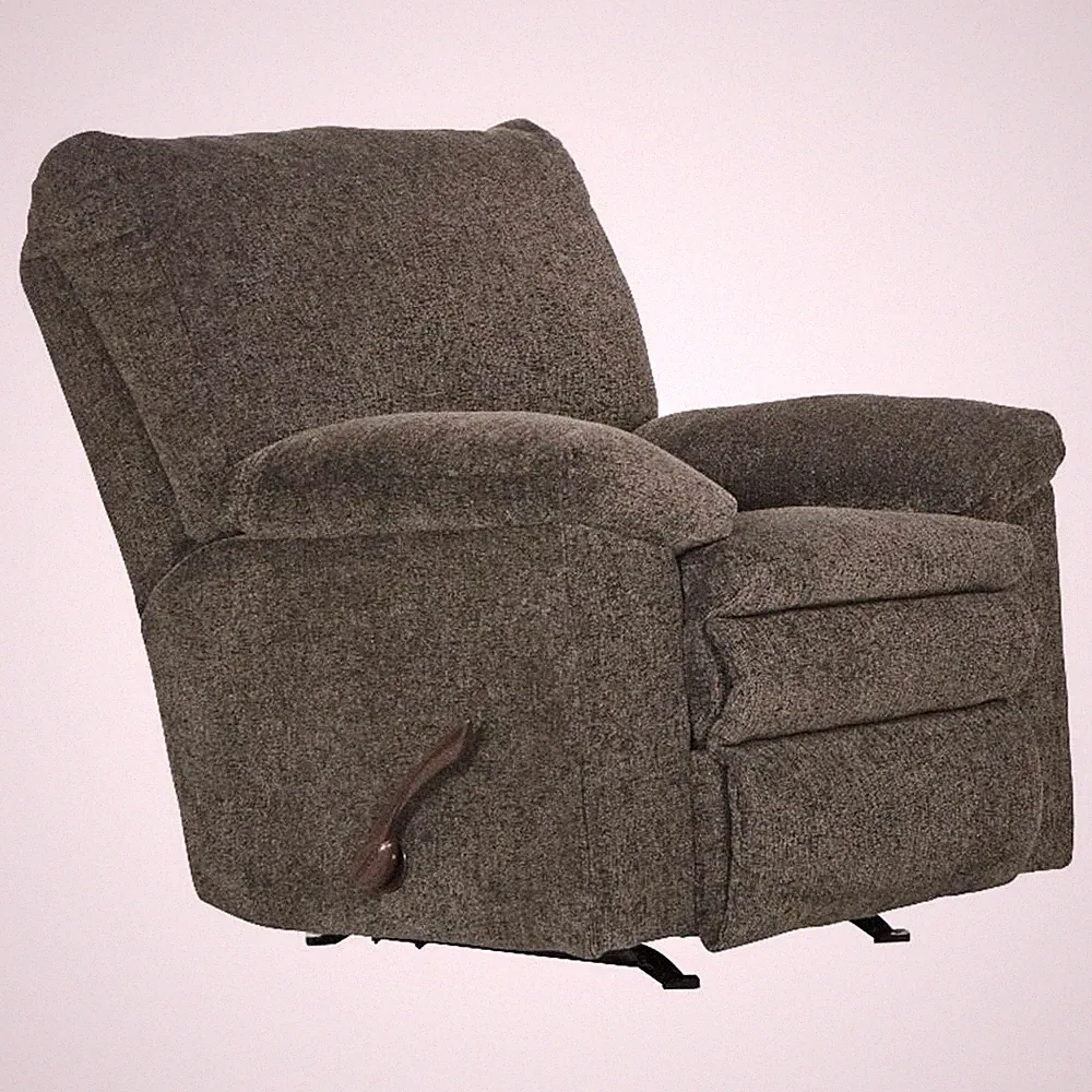Catnapper Maxim Rocker Recliner in Soft Charcoal Gray Polyester Fabric