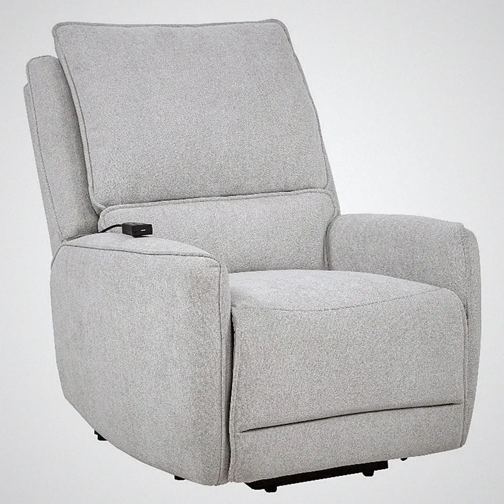 Coaster Sylmar Chenille Fabric Upholstered Dual Power Lift Recliner in Dove Gray