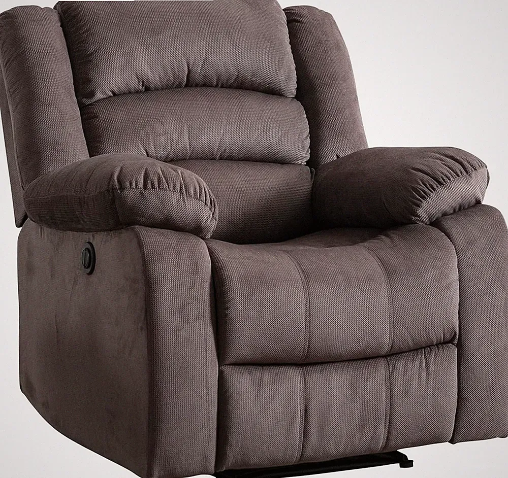 EBELLO Soft Fabric Power Recliner Chair Oversized Electric Reclining Chair Brown
