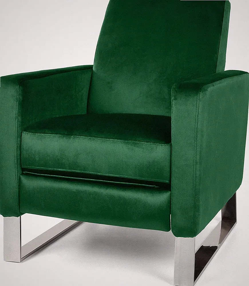 Emerald High Leg Recliner by Christopher Knight Home with Silver Accents