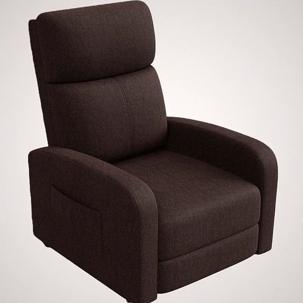 Ergonomic PU Leather Recliner Chair with Side Pocket for Living Room Comfort