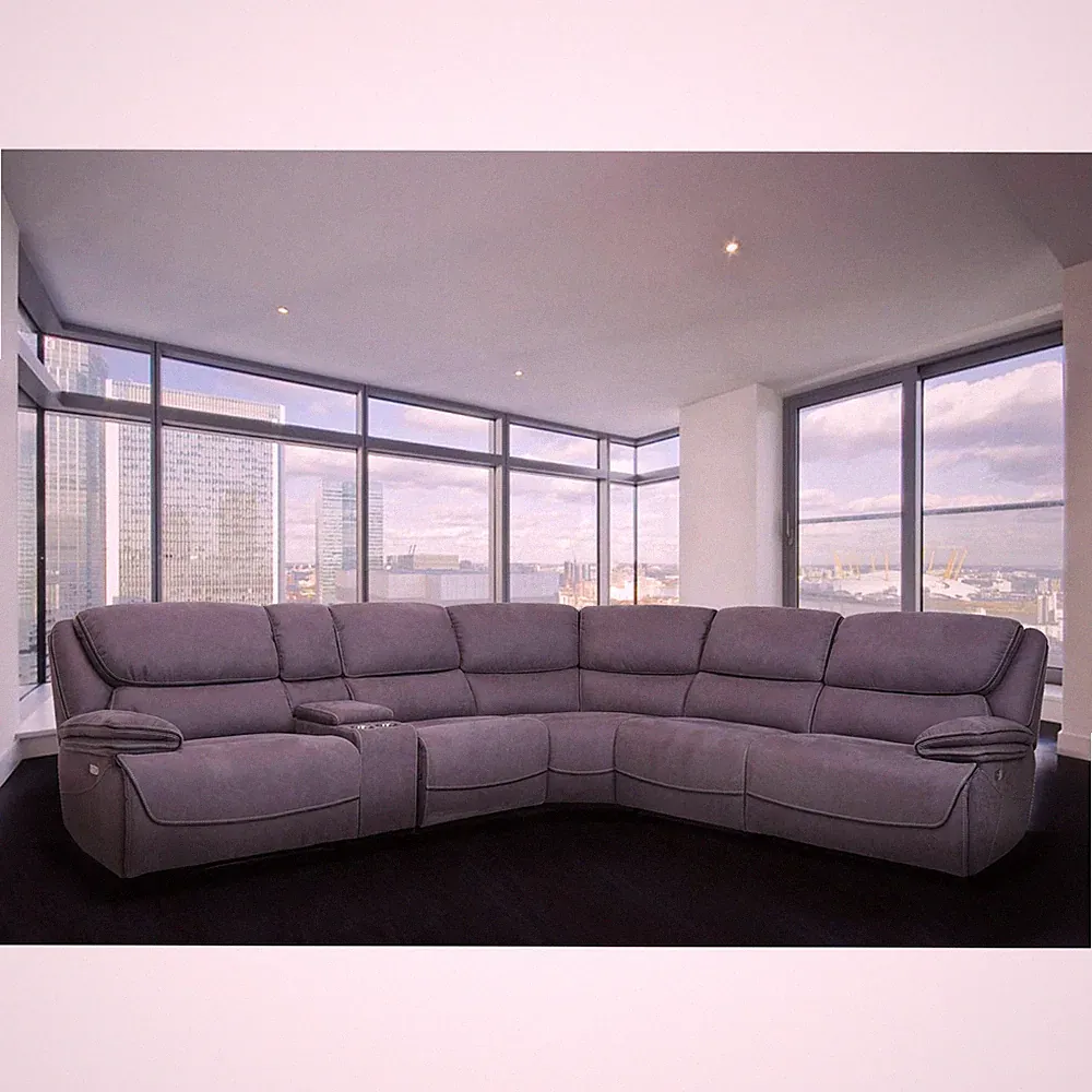 Levi 6-Piece Power Reclining Sectional Couch for Living Room, Transitional Fa...