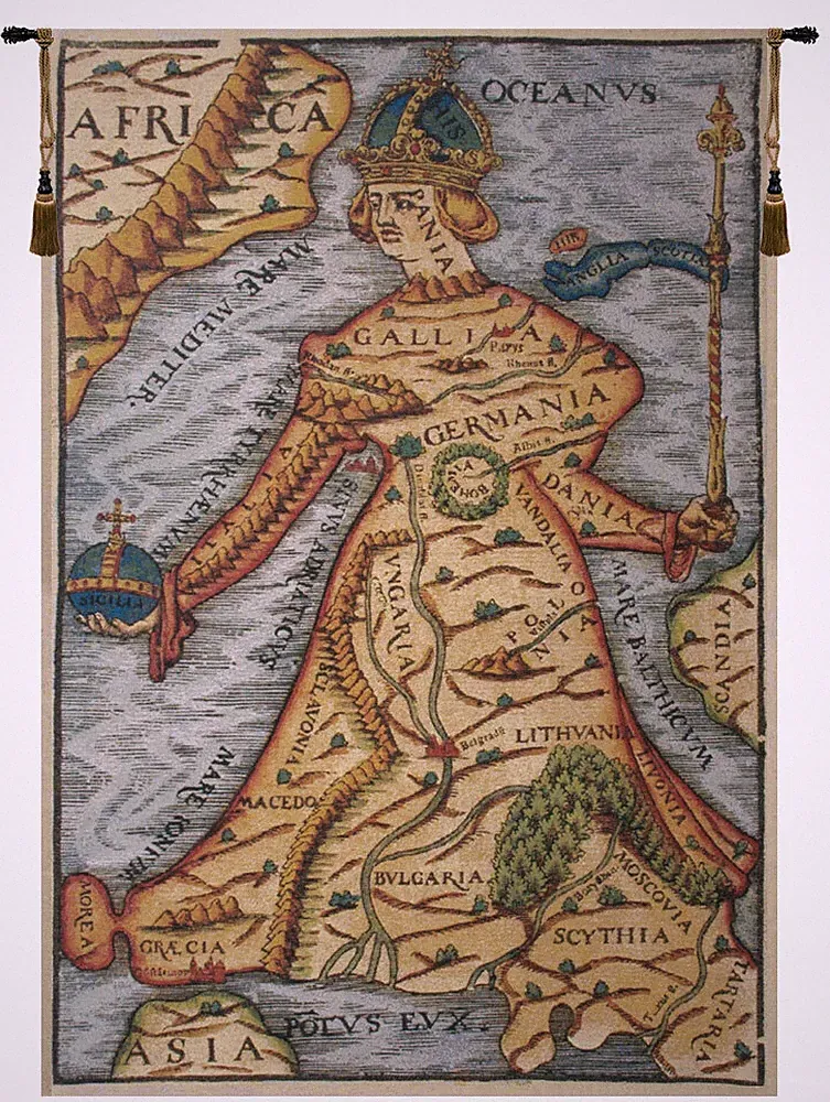 Ptolemaeus Map Wall Hanging Belgian Tapestry - Nautical New Map Tapestries