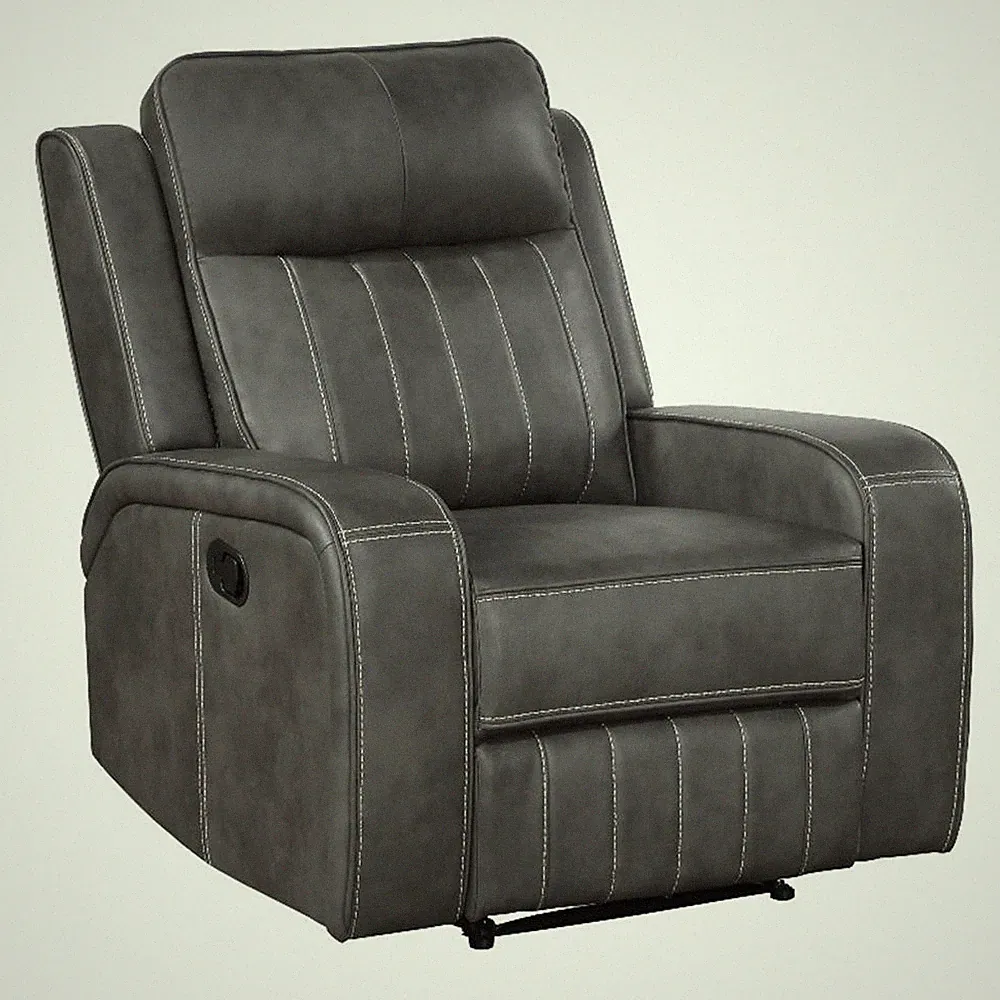 Raelynn Upholstered Track Arm Recliner Grey