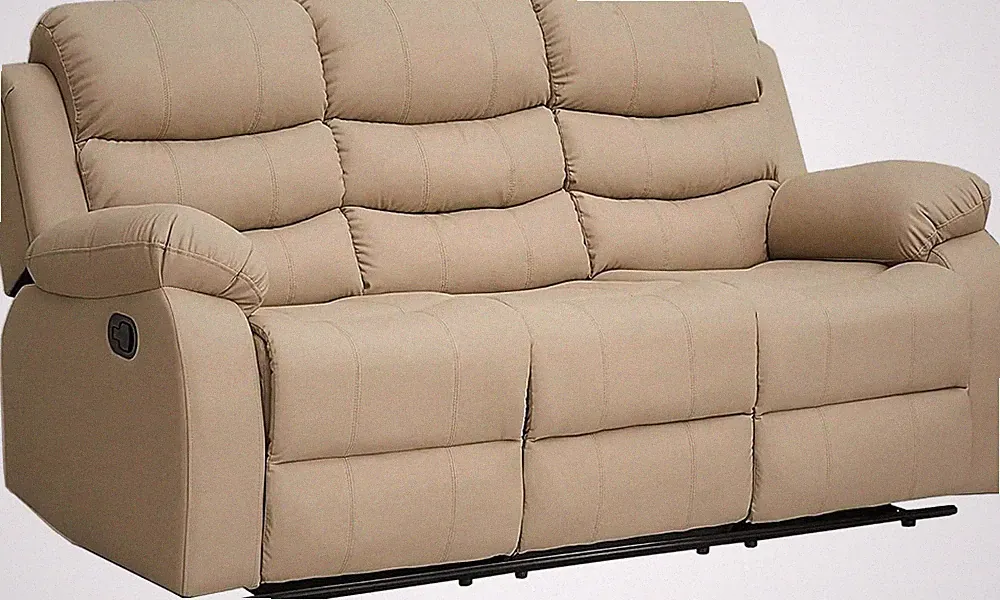 Selena Compact Recliner Sofa - Faux Leather with Plush Cushions - Brown