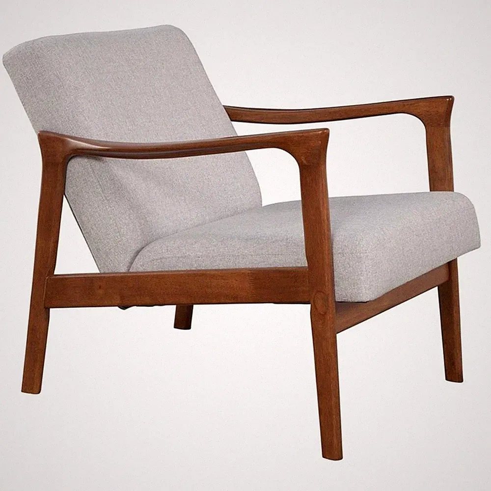 Trent Home Contemporary Slate Wood Lounge Chair in Brown and Gray